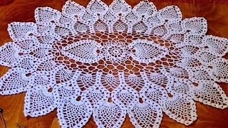 tapete ovalado de piñas a crochet *(tutorial completo)*