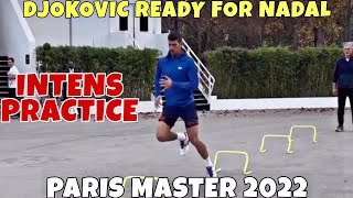 Novak Djokovic Paris Intense Practice - Rolex Paris Masters 2022