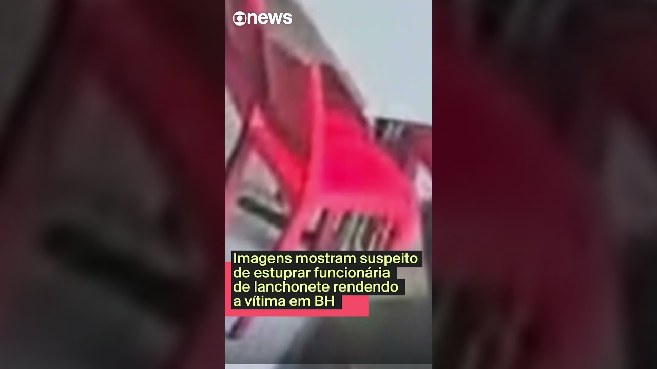 Imagens mostram suspeito de estuprar funcionária de lanchonete rendendo a vítima em BH
