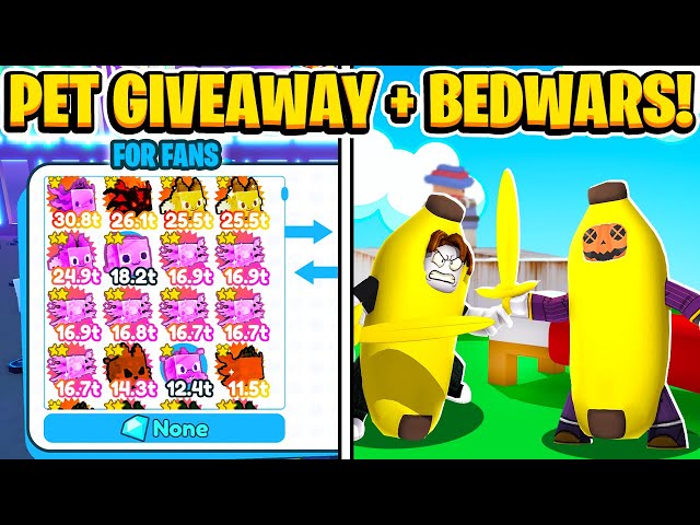 Free Pet Giveaway In Pet Simulator X + Roblox Bedwars!