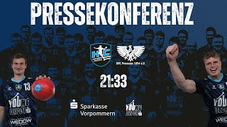 Pressekonferenz 13.Spieltag Regionalliga: HC Vorpommern-Greifswald gg. BFC Preussen (21:33)