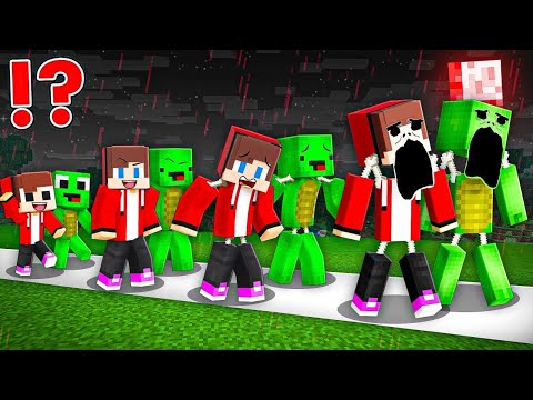 JJ and Mikey LIFE CYCLE to SCARY EVIL MAIZEN Evolution in Minecraft CHALLENGE - Maizen JJ Mikey