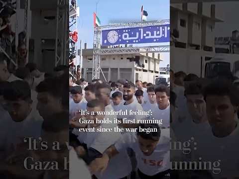 ‘It’s a wonderful feeling’: Gaza holds its first running event since the war began
