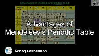 Advantages of Mendeleev's Periodic Table