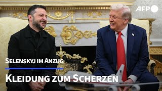 Anzug statt Pullover: US-Reporter scherzt mit Selenskyj über seine Kleidung | AFP