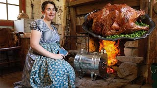 1830s Cooking |Roast Duck, Rice Cakes, White Pot| ASMR Fire Cooking
