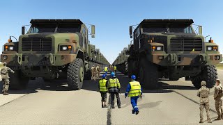 U.S. Deploys 100 New Giant Transporters to Haul M1 Abrams Tanks Across Europe