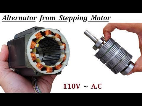 Make a 110V 500W Alternator from a Steeping DC Motor - Low RPM Generator