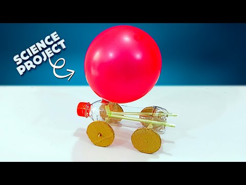 Make a Balloon Powered Car with Plastic Bottle | DIY Air Powered Car | Science Project