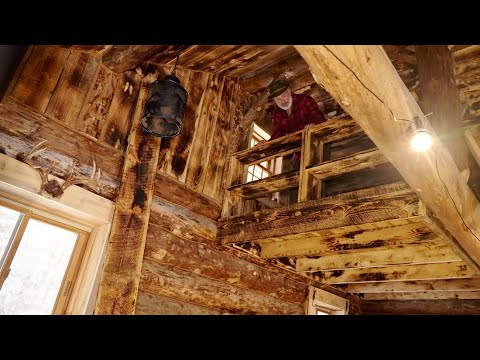 Building a Loft in my Off Grid Log Cabin in the Woods with Salvaged Materials