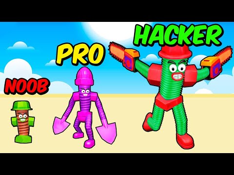 ¡PASAMOS de TORNILLO NOOB a TORNILLO PRO! 😂🚫 Batalla de FUSIONES de HACKER !! - Screw Man Run