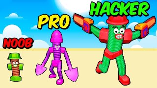 ¡PASAMOS de TORNILLO NOOB a TORNILLO PRO! 😂🚫 Batalla de FUSIONES de HACKER !! - Screw Man Run