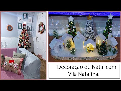 Decoração de Natal Com Vila Natalina.