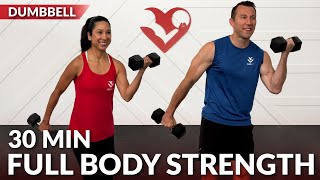30 Min Full Body Dumbbell Workout at Home Strength Training - No Repeat Weight Training Women & Men