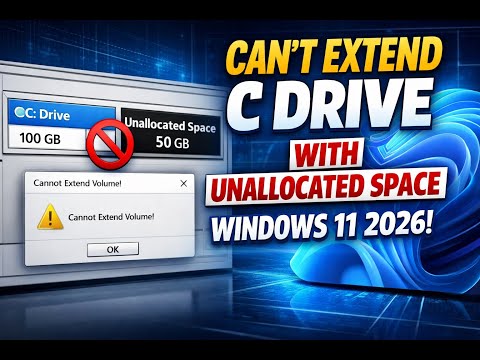 fix can't extend c drive with unallocated space in windows 11 2026
