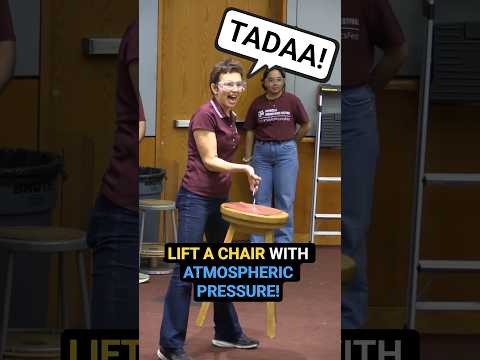 Lift a chair with atmospheric pressure! 🪝💪 #DrTatiana #science #shorts