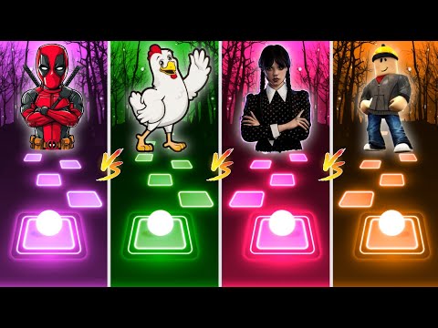 Deadpool vs Chicken vs Wednesday Addams Family vs Roblox Coffin Dance Cover Song