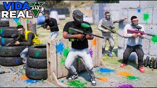 GTA V: VIDA REAL - FUI JOGAR PAINTBALL COM MEUS AMIGOS! - #39