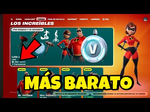 *TRUCO* COMO COMPRAR SKINS MUY BARATAS EN LA TIENDA DE FORTNITE! LOTE DE LOS INCREÍBLES A 200 PAVOS!