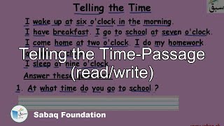 Telling the Time-Passage (read/write)