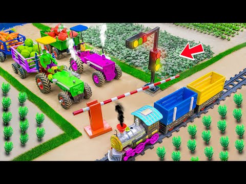 Diy tractor concrete mixer truck to repair Traffic Lights for train train Rail way ‪@sanocreator