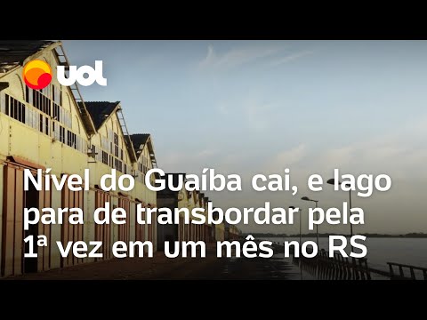 Nível do Guaíba cai, e lago para de transbordar pela 1ª vez em um mês no RS