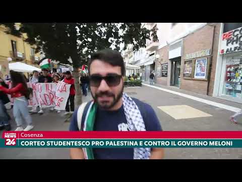 Cosenza: Corteo studentesco pro Palestina e contro il governo Meloni