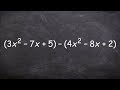 Subtraction of Polynomials Concepts