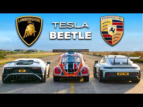 Electric Bug Zapper Dominates: Lamborghini vs. Porsche Drag Race