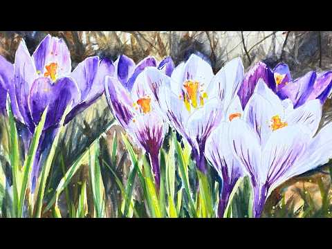 Beautiful Spring Flowers - Step by Step Watercolour Tutorial