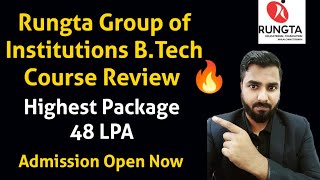 Rungta Group of Institutions B.Tech Course Review | Highest Package 48 LPA | Admission Open Now