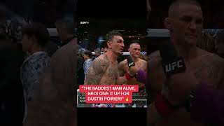Max Holloway hyped up Dustin Poirier after their fight 😤 #UFC318