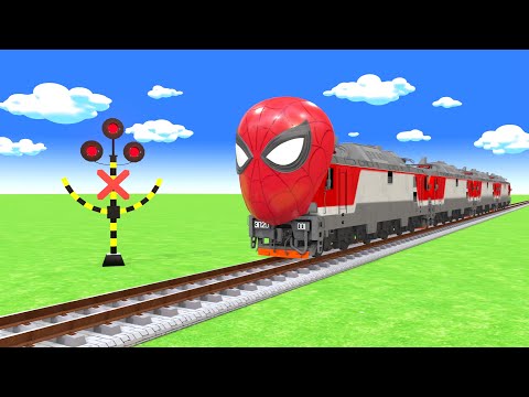 GTA 5 Epic New Stunt Race For Car Racing Challenge by Trevor and Shark Fumikiri Train Spiderman