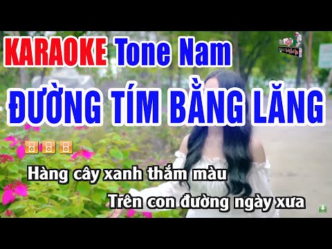 Đường Tím Bằng Lăng Karaoke Tone Nam | Nhạc Sống Thanh Ngân