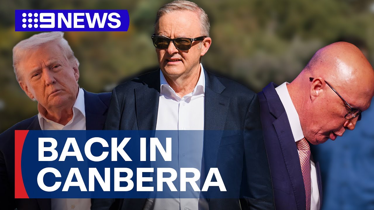 Albanese ‘back to business’ in Canberra, has ‘positive’ call with Trump | 9 News Australia