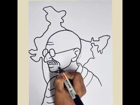 Gandhiji Drawing | Independence day drawing | Gandhi jayanti drawing | Freedom fighter drawing