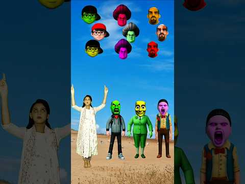 Scary and Nick Teacher 3D, Dancing Shaur And Me Correct Head Matching #shorts #vfx