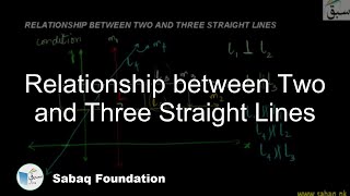 Relationship between Two and Three Straight Lines