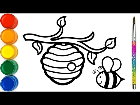 Rainbow Beehive and Cute Bee Drawing and Coloring Videos  / Kids Video For Sleep and Relax