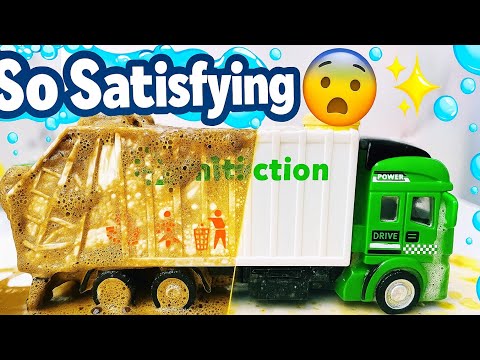 Indonesian Muddy garbage 🚛 Truck cleaning with brush #satisfyingcleaning 