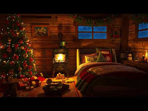 Deep Sleep in a Winter Village Hut - Blizzard, Relaxing Fireplace, Snowfall and Wind Sounds