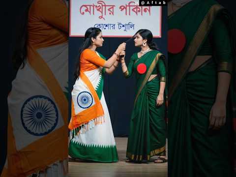 🇮🇳 Indian VS 🇧🇩 Bangladesh girls painting challenge |10 August #ai #army