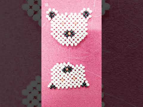 How to Make Teddy+panda Face with Beads 🧸 | DIY Bead Tutorial 💖 #shorts #bear #diy #youtubeshorts