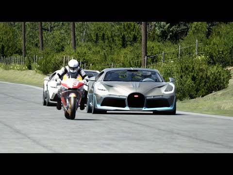 Honda RC213V MotoGP 2020 Marc Márquez vs Bugatti Divo at Old SPA