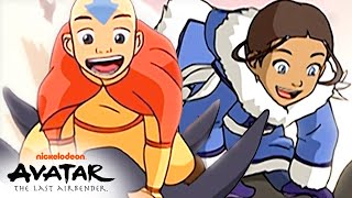 Aang & Katara Go Sledding w/ Penguins! 🐧 | Avatar: The Last Airbender