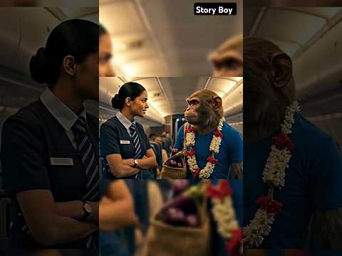 बंदर प्लेन में बैंगन बेचने आया 🤣 | #ai | #trending | #aishorts | #ytshorts | #monkey | #cartoon