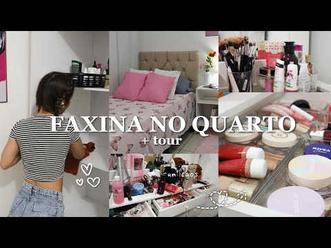 MEU QUARTO ESTAVA UM CAOS!!! faxina completa+tour 🧹🧼✨