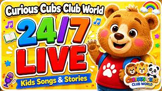 🧸 Curious Cubs Club — Kids Songs & Stories 24/7 | Nursery Rhymes & Learning