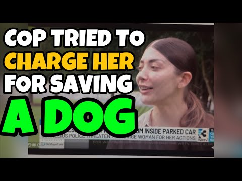 Woman saves dog and cop tries to charge her instead of dog owner (WOW)