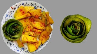 How To Make Rose with Mango 🥭 | Mango Cutting idea Easy to way 😋
